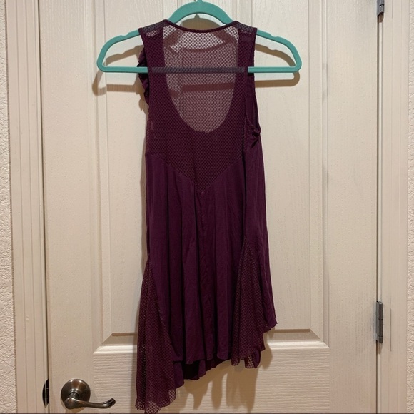 FP Tunic Dress Small Like New Burgundy Asymetrical - Picture 6 of 9
